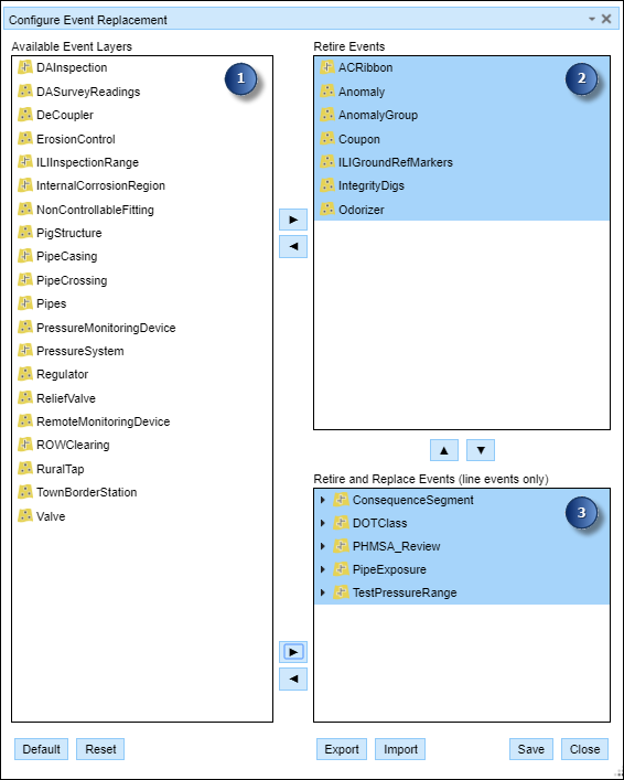 Configure event replacement widget